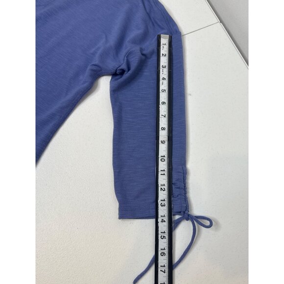 Talbots Top Womens Ruched Elbow Sleeve T Shirt Size S Blue Stretch Tee Casual - Picture 9 of 9